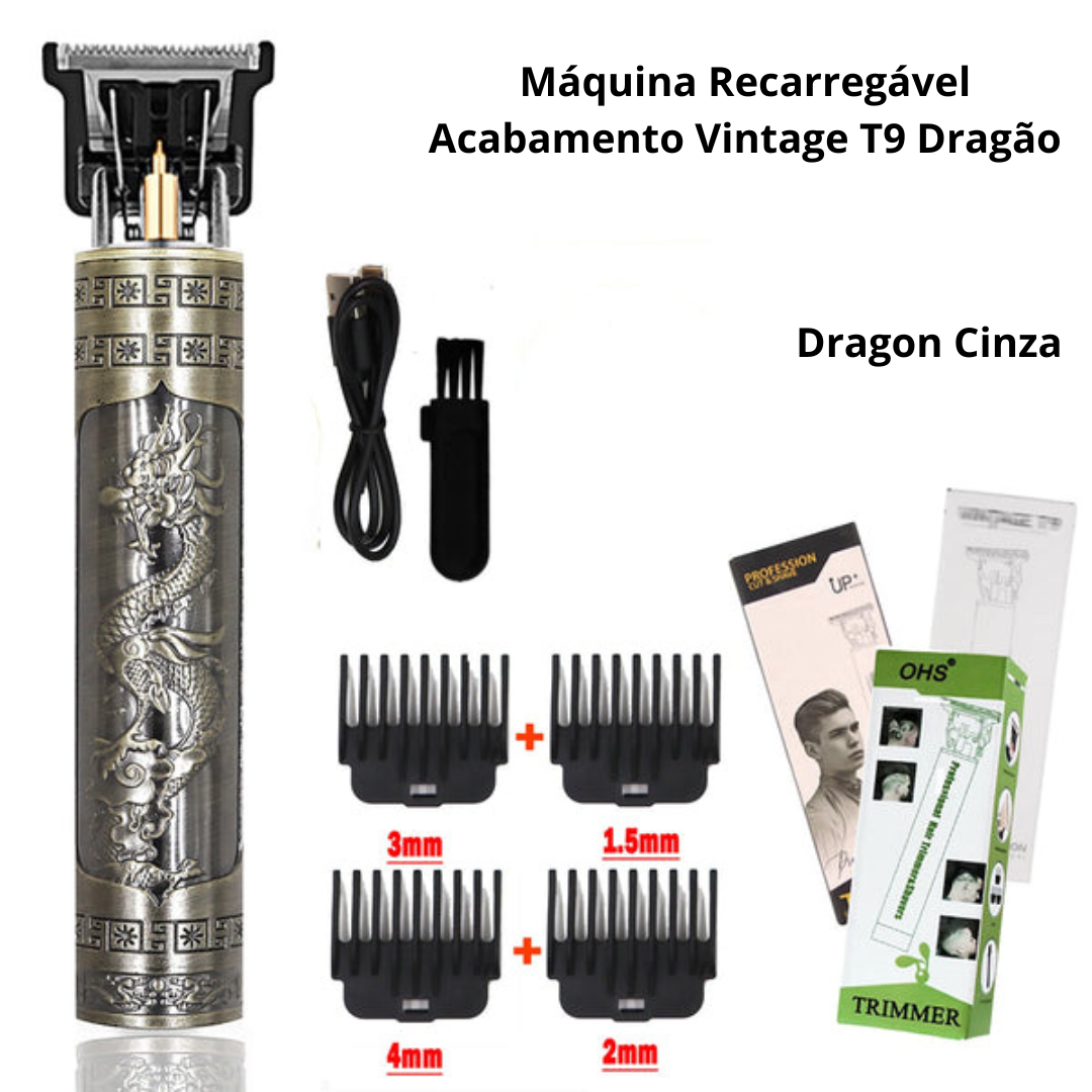 Máquina Recarregável Acabamento Vintage T9 Dragão