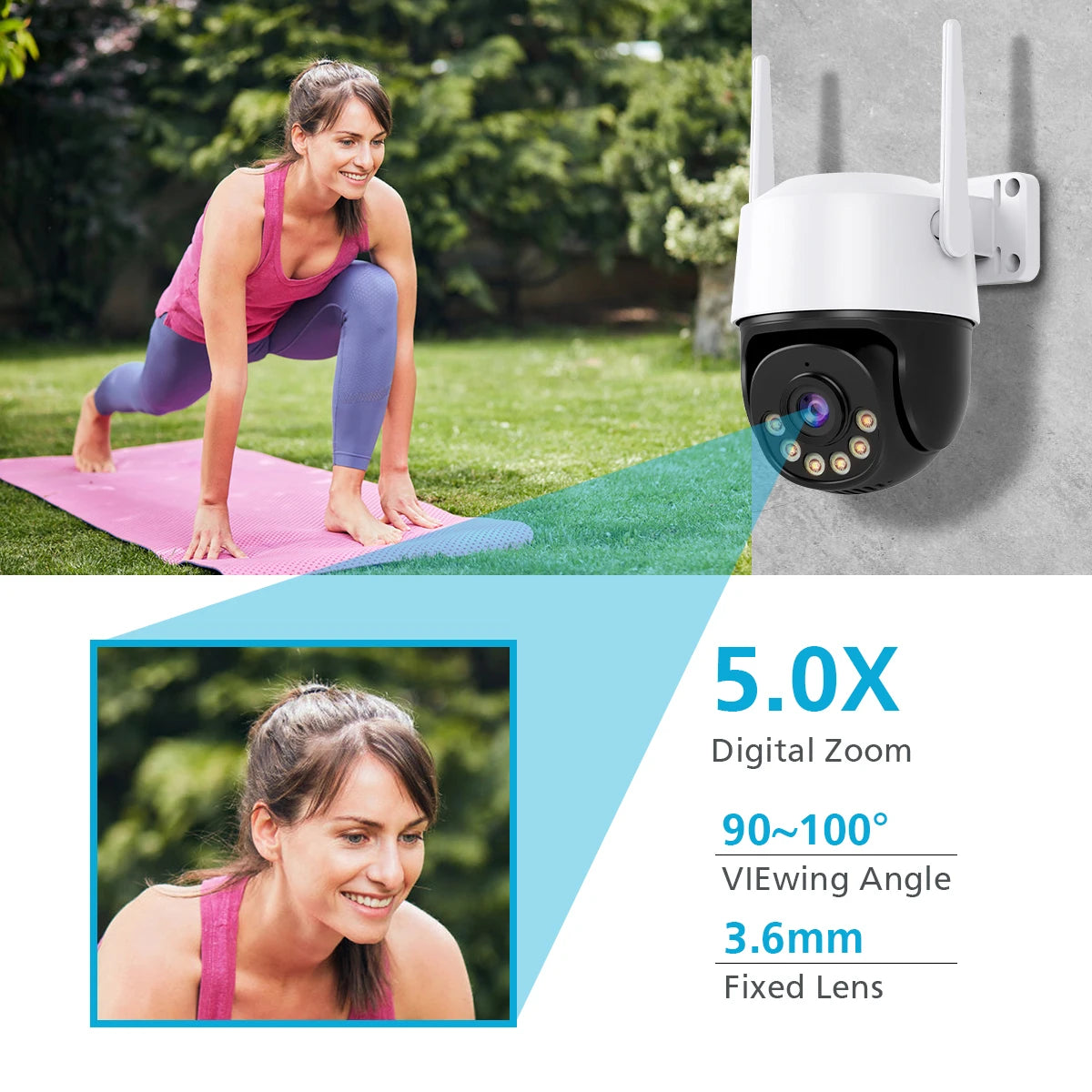Câmera de Vigilância WiFi ICSEE + Cartão SD 64GB (Brinde)