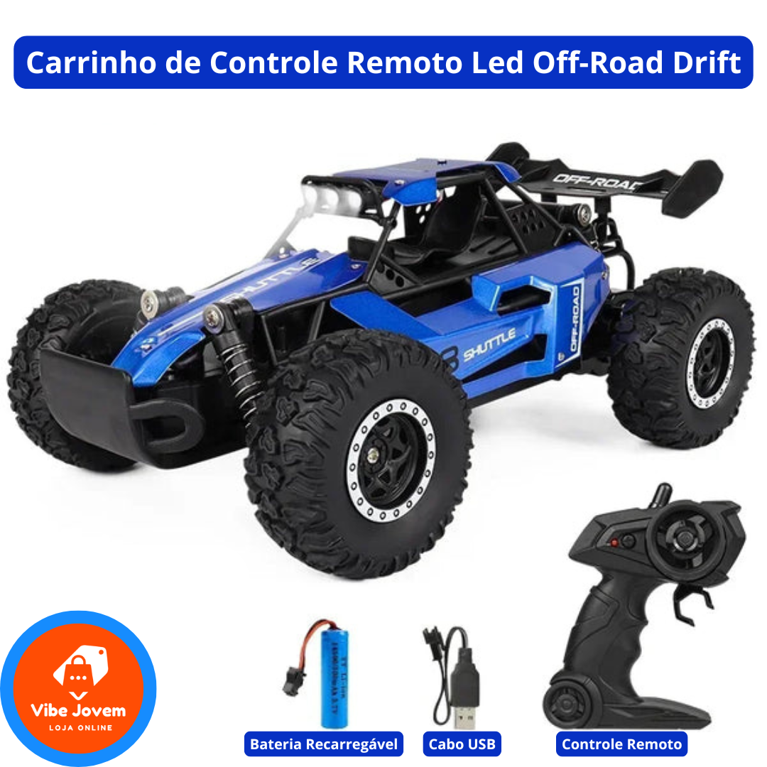 Carrinho de Controle Remoto Led Off-Road Drift