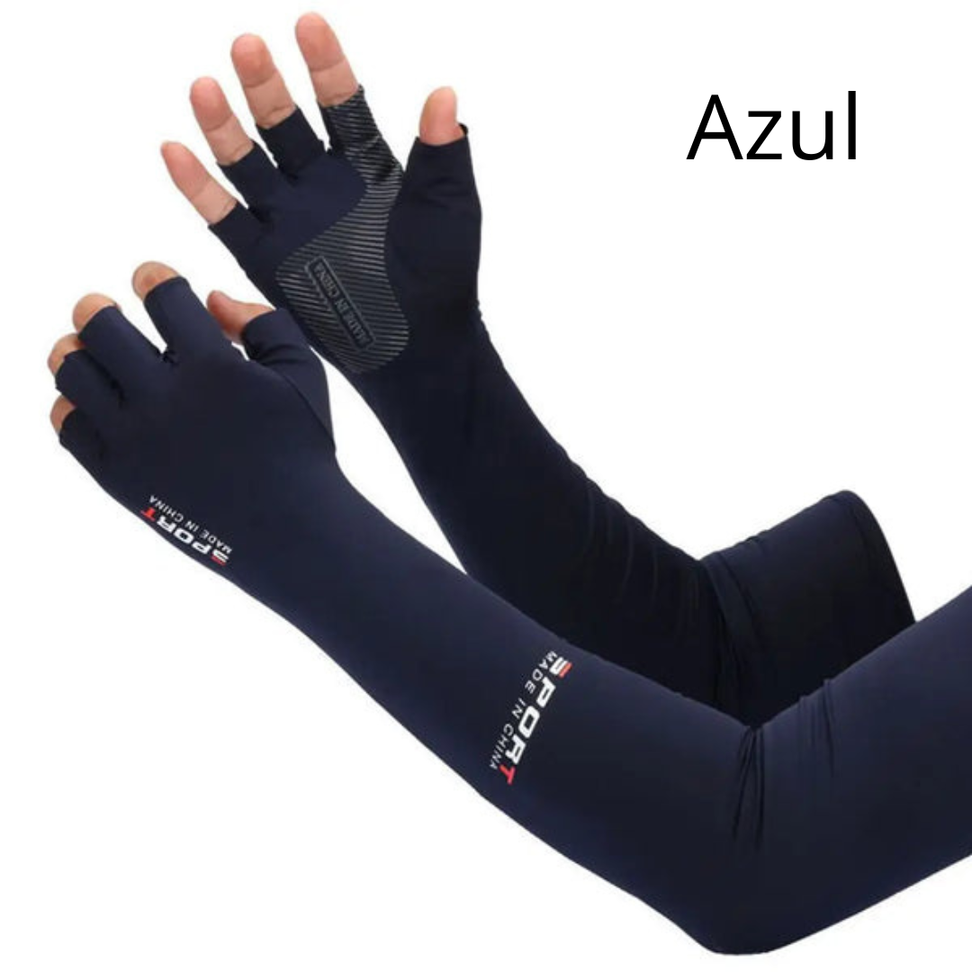 Mangas Esportivas com Proteção UV e Punho de 5 Dedos - Ideal para Ciclismo, Corrida, Pesca e Escalada