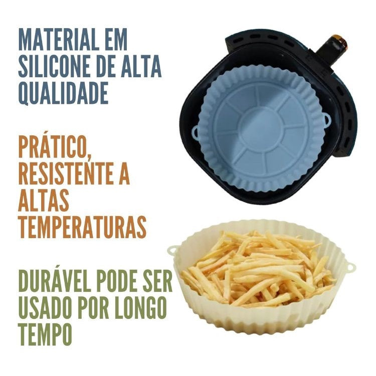 Kit 2 Formas de Silicone Air Fryer Max Clear