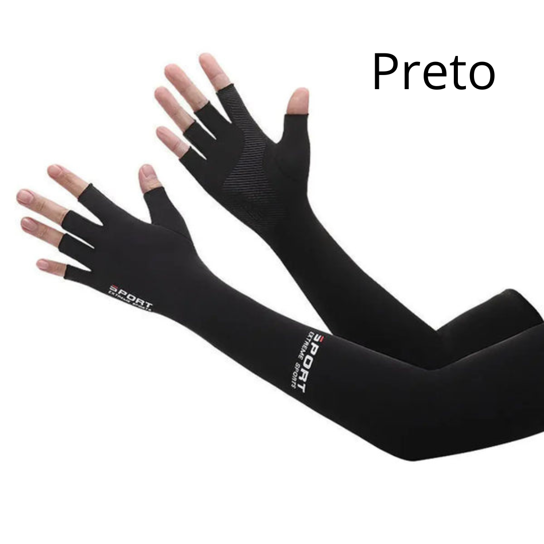 Mangas Esportivas com Proteção UV e Punho de 5 Dedos - Ideal para Ciclismo, Corrida, Pesca e Escalada