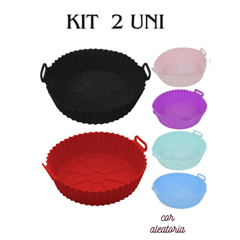 Kit 2 Formas de Silicone Air Fryer Max Clear