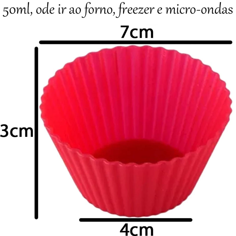 Conjunto de Travessa Assadeira Antiaderente + 12 Formas Silicone Cupcake - Well