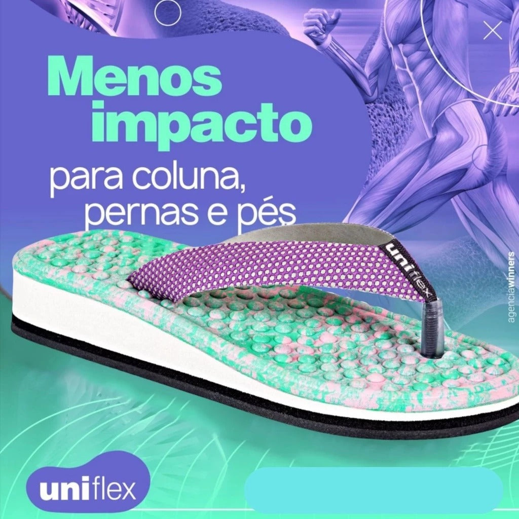 Chinelo Ortopédico Uni Flex Unissex Original | para Esporão e Fascite Plantar + Bola de Cravo Fisioterapeuta
