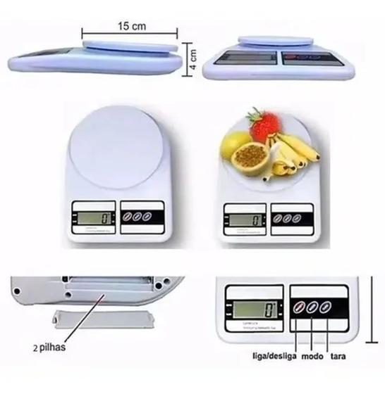 Balança Digital de Cozinha de Alta Precisão 1g a 10kg | SF-400 (Acompanha Pilhas)