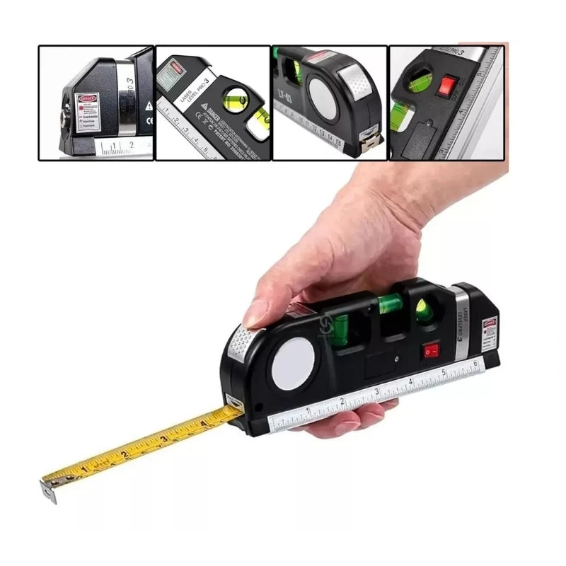 Nível a Laser Nivelador 3 Linhas Trena Régua Profissional