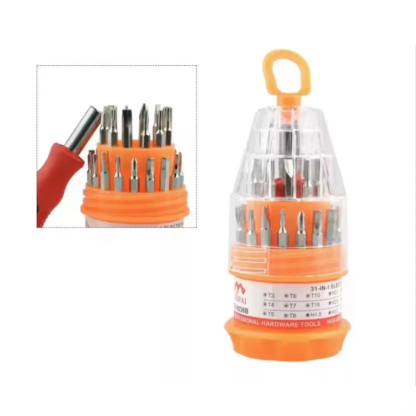 Kit Ferramentas com 31 Peças | Chaves Torx Philips para Reparo/Manutenção de Eletrônicos