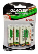 Kit 4 Pilhas Recarregáveis AA Glacier 4700mAh