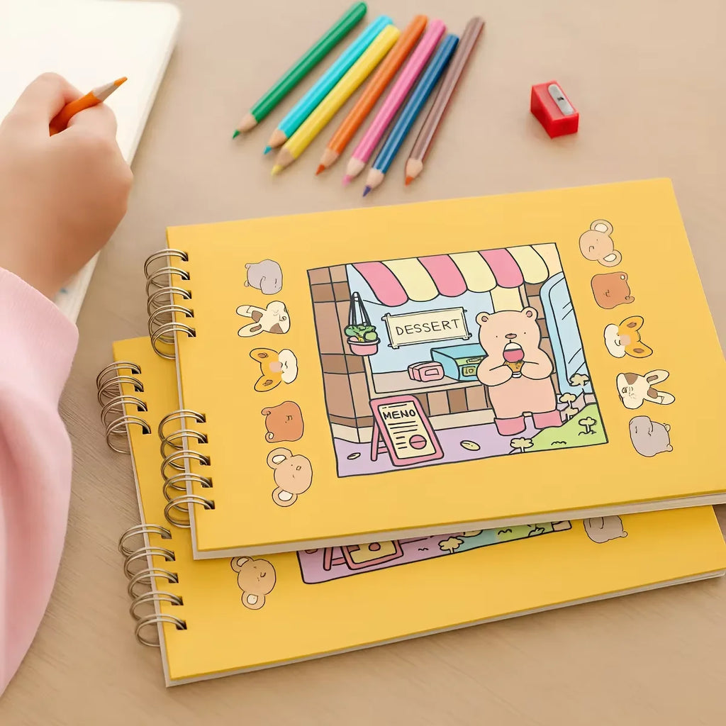 Kit 03 Livro De Colorir Desenhos 50 Folhas Premium 180g Infantil Adulto Anti-stress