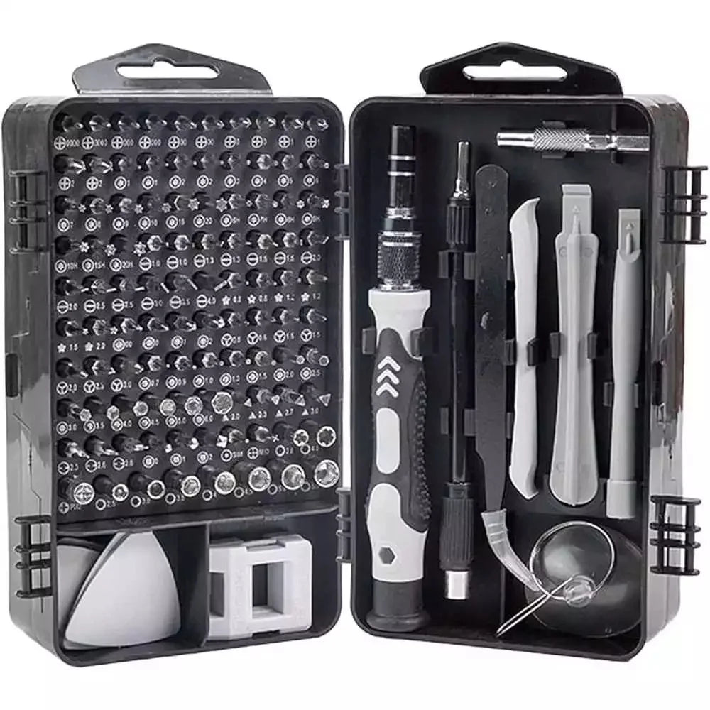 Kit Profissional de Chaves de Precisão 115 em 1 – Ferramentas Multiuso para Reparo com Maleta