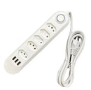 Extensão Elétrica 2 Metros com 3/4 Tomadas + 3 Entradas USB e Botão Liga/Desliga