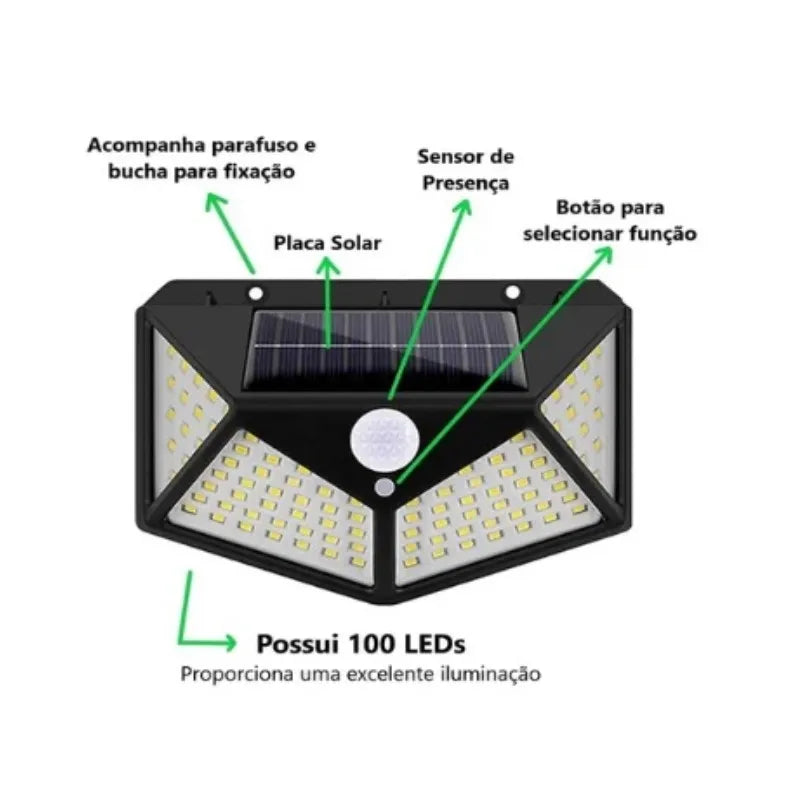 Luminária Solar Externa com Sensor de Movimento Stella