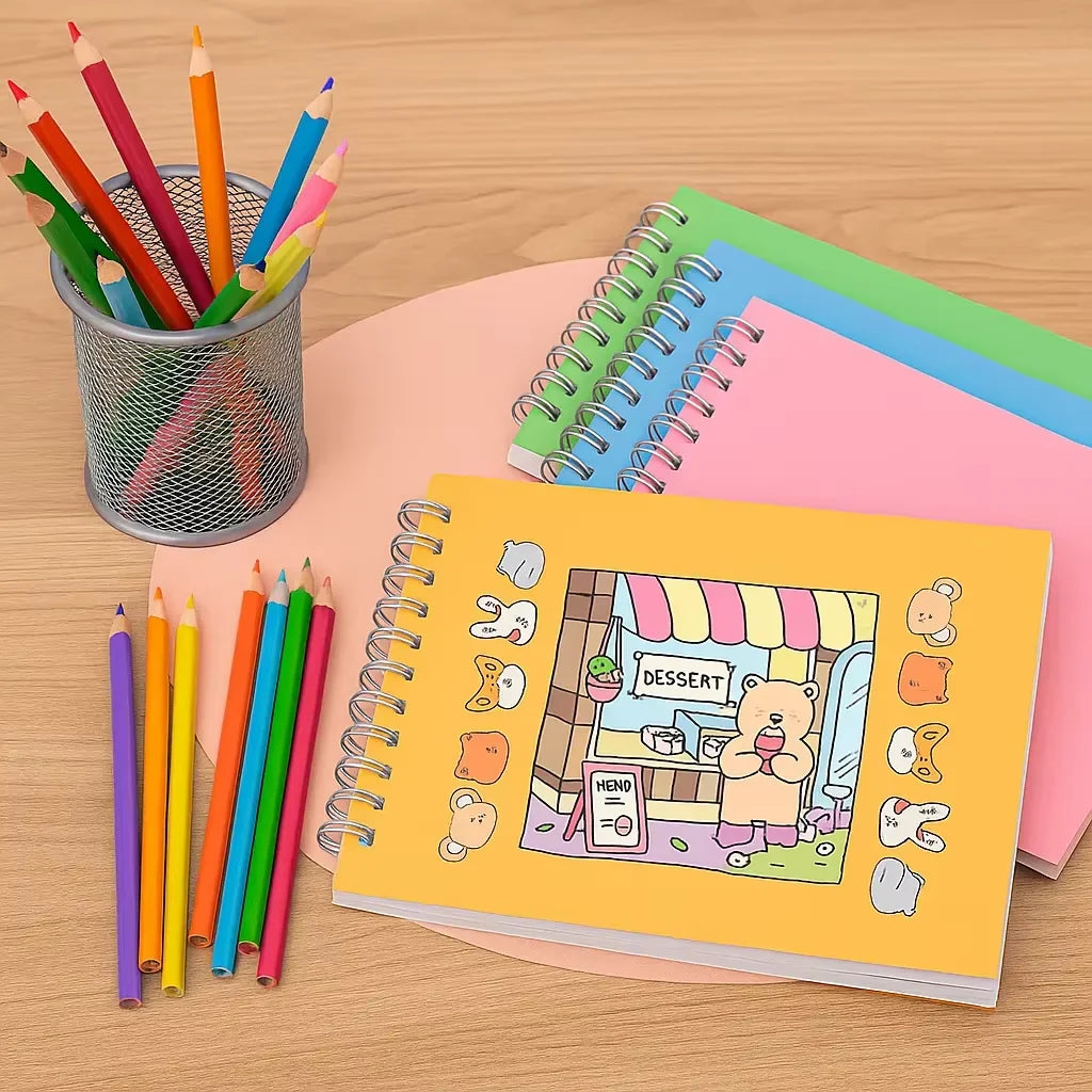 Kit 03 Livro De Colorir Desenhos 50 Folhas Premium 180g Infantil Adulto Anti-stress