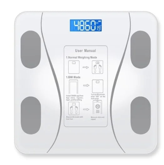 Balança Digital Bioimpedância Corporal Vidro 180kg Bluetooth Com Aplicativo Gratuito - Preta
