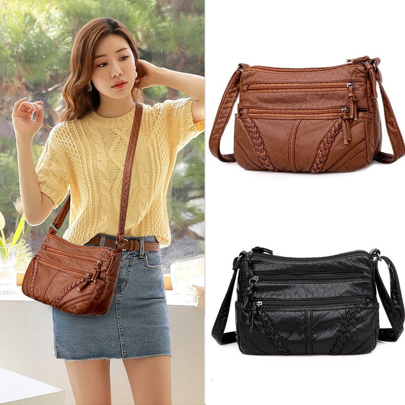 Bolsa Feminina Transversal de Couro Di Milano - Compre 1 Leve 2