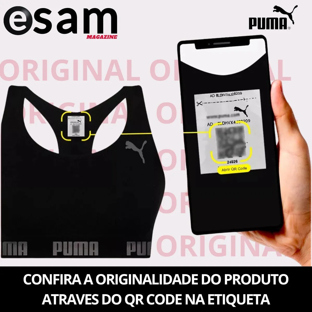 Top Puma Original Feminino Alta Sustentação Academia Fitness