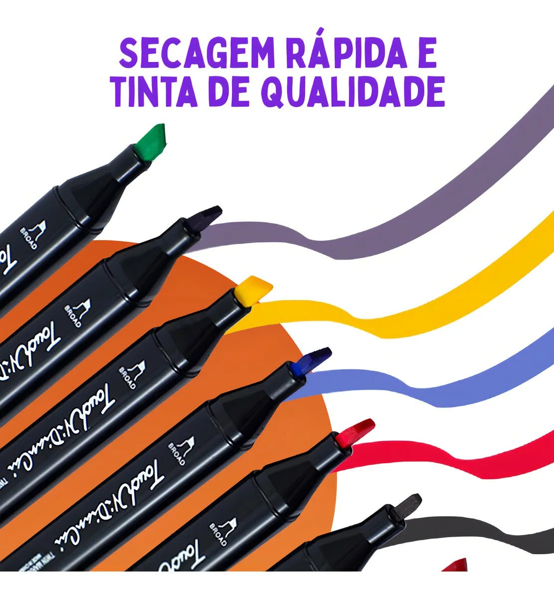 Kit Canetinhas Touch Ponta Dupla – 60 Cores Profissionais para Desenho e Colorir (com Estojo)