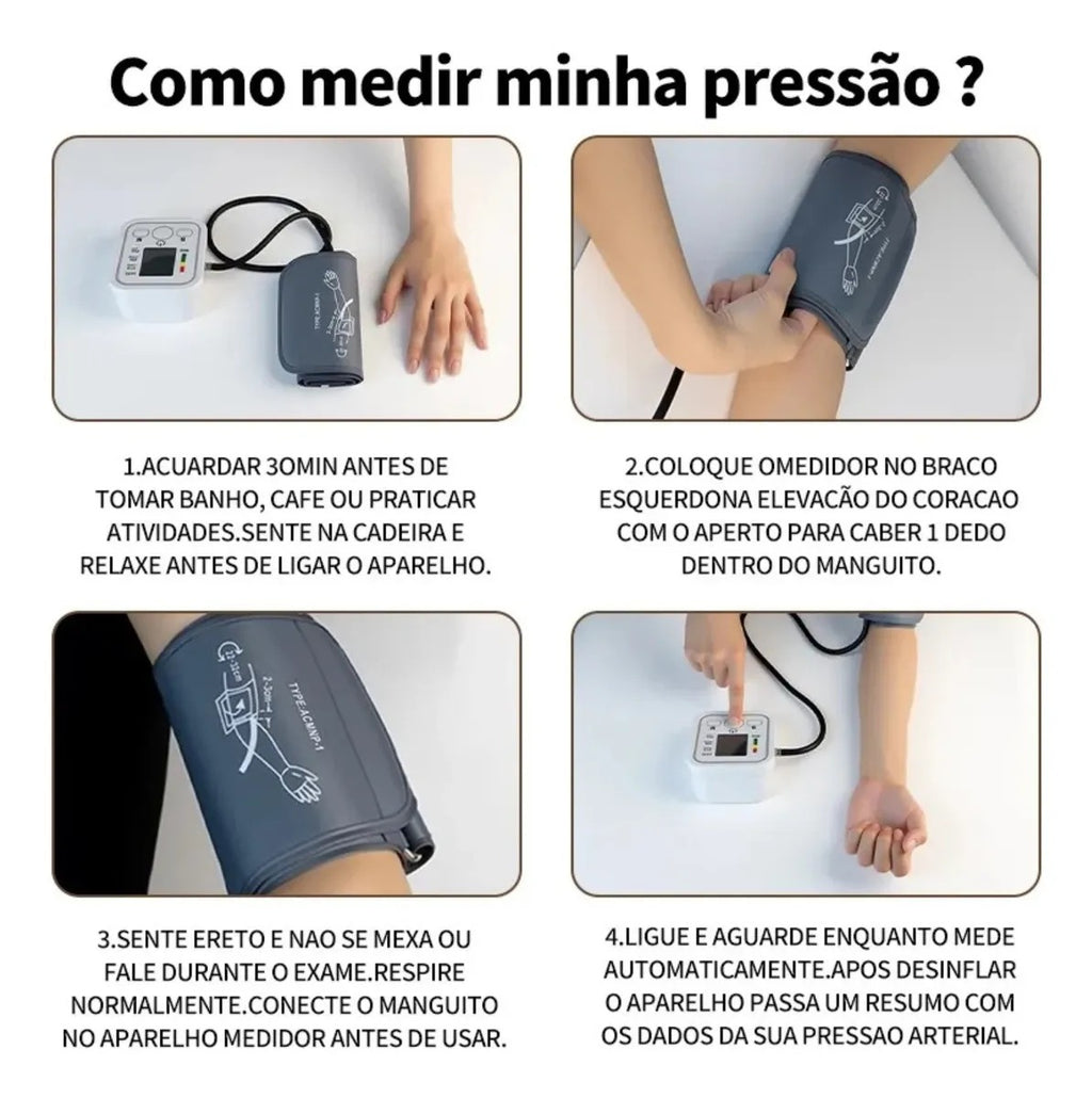 Medidor de Pressão Arterial Digital Profissional Arm Style