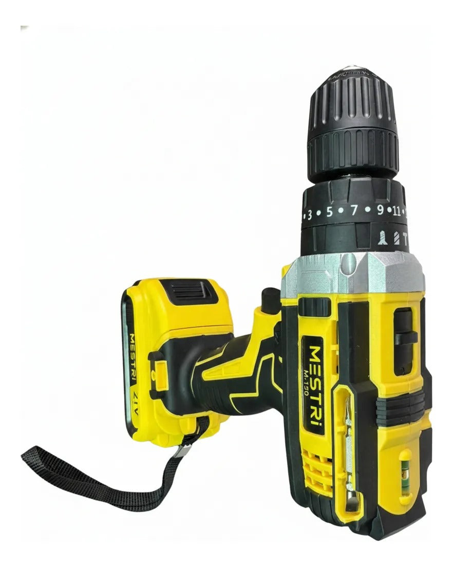 Parafusadeira e Furadeira de Impacto Sem Fio 21V MESTRI M-150 – Kit Profissional com 2 Baterias 2.000mAh, Bivolt e Maleta Completa