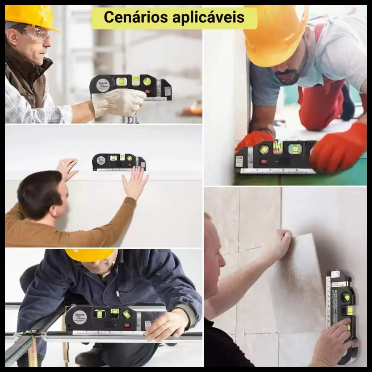 Nível a Laser Nivelador 3 Linhas Trena Régua Profissional