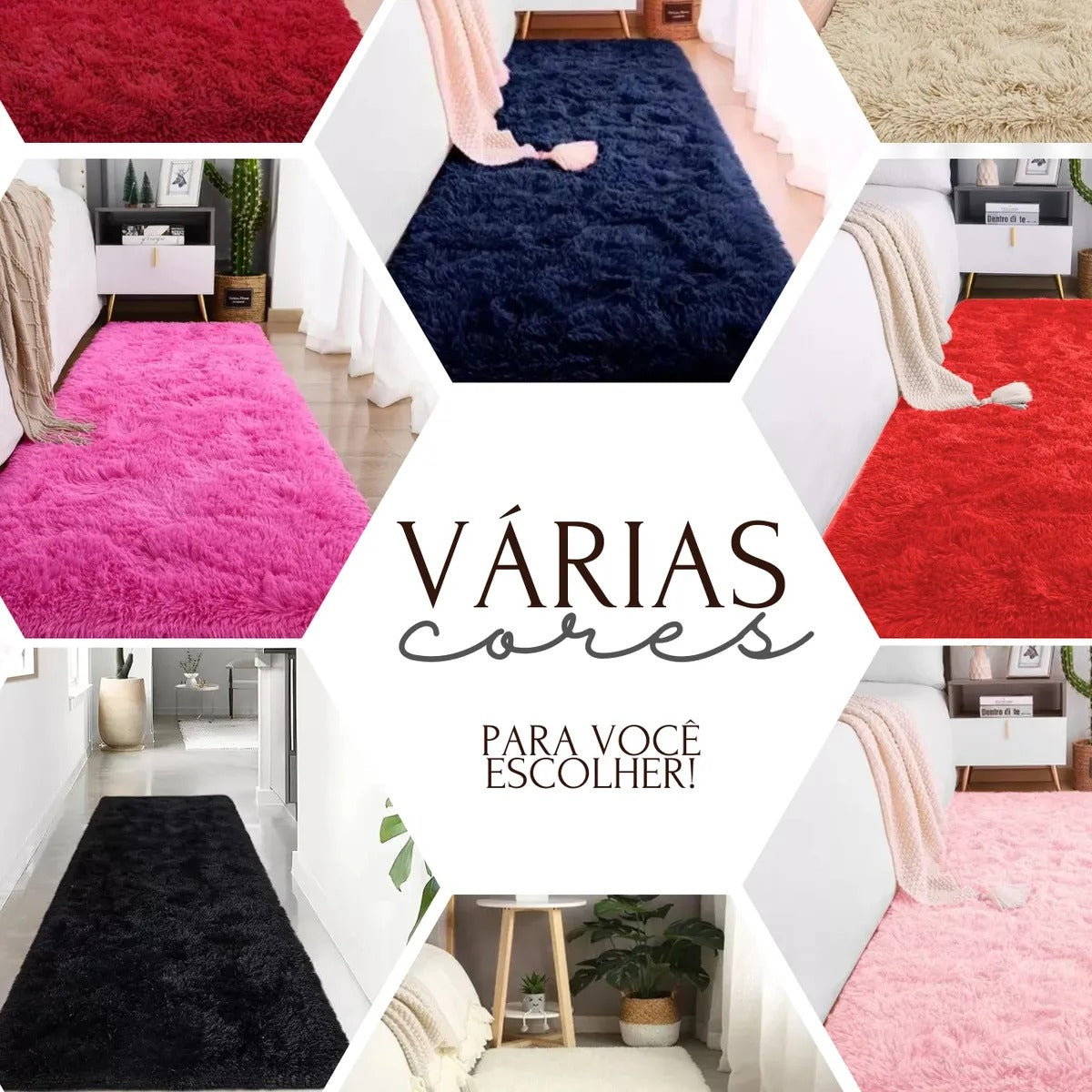 Tapete Passadeira 200cm X 60cm Dhalishop | Quarto | Pé de Cama | Luxo | Conforto