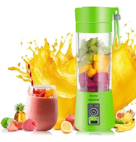Mini Liquidificador Portátil Shake 6 Lâminas 380ml | Recarregável Cabo USB