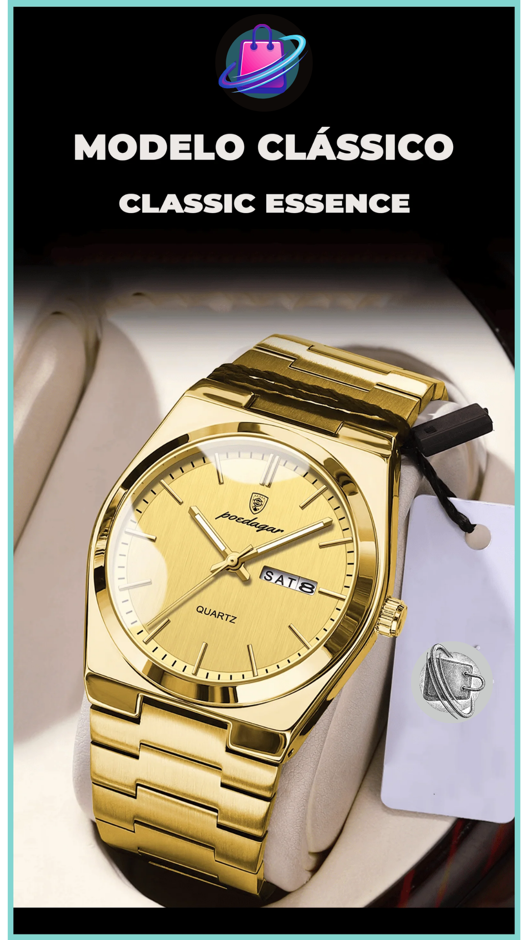 Relógio Classic Essence Original à Prova d'Água