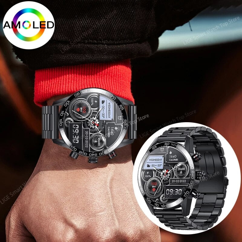 Relógio Lige 360 Amoled HD Smartwatch Inteligente