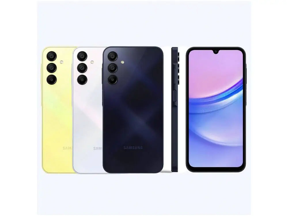 Smartphone Samsung Galaxy A15 6,5" 128GB Azul Escuro 4G 4GB RAM Câm. Tripla 50MP + Selfie 13MP 5000mAh Dual Chip