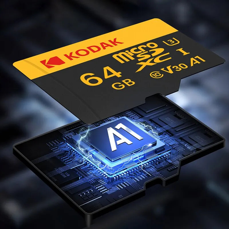 Cartão de Memória Kodak | Micro SD 64GB U3 4K Classe 10 | Alta velocidade + Adaptador