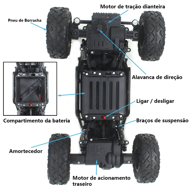 Carrinho de Controle Remoto 4x4 Off Road