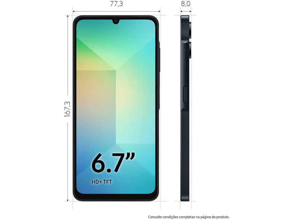 Smartphone Samsung Galaxy A06 128GB 4GB RAM Dark Blue 6,7 "Camera. Double + 8MP Selfie