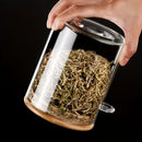 Pote de vidro hermético 540ml com tampa e colher de bambu