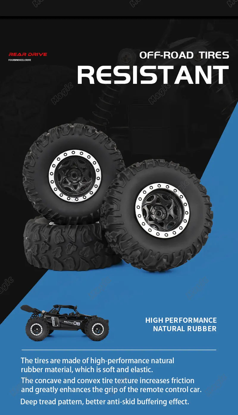 Carrinho de Controle Remoto DirtDrift OFF-ROAD - Potente 2.4G 2WD + Controle Remoto + Bateria Recarregável