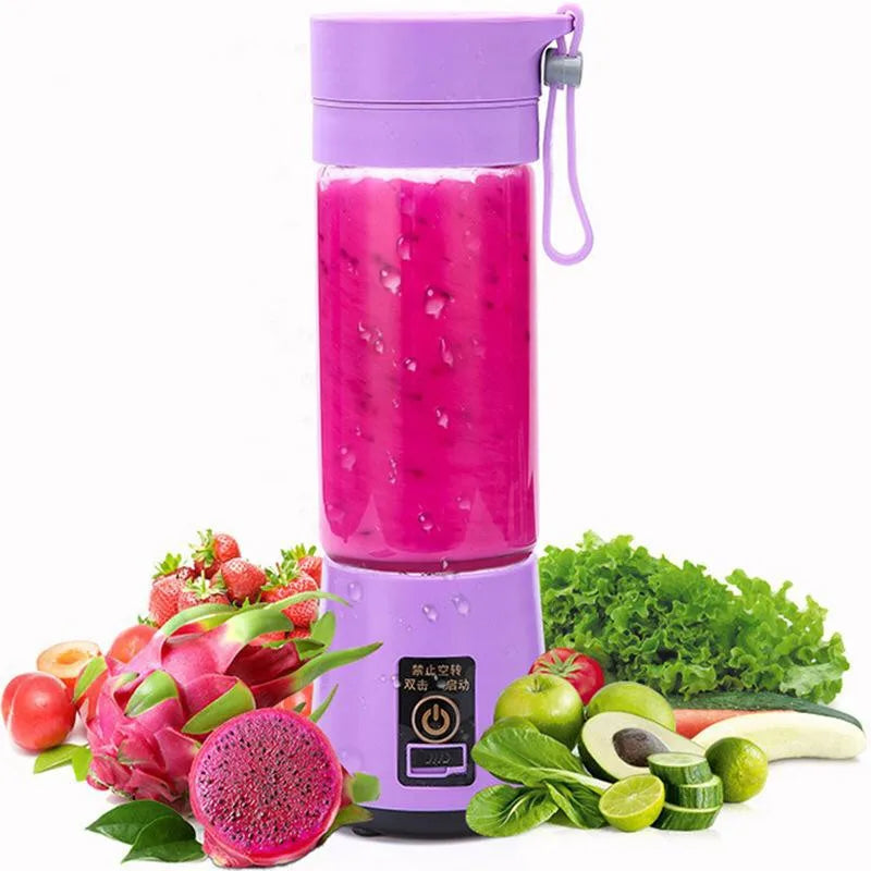 Mini Liquidificador Portátil Shake 6 Lâminas 380ml | Recarregável Cabo USB