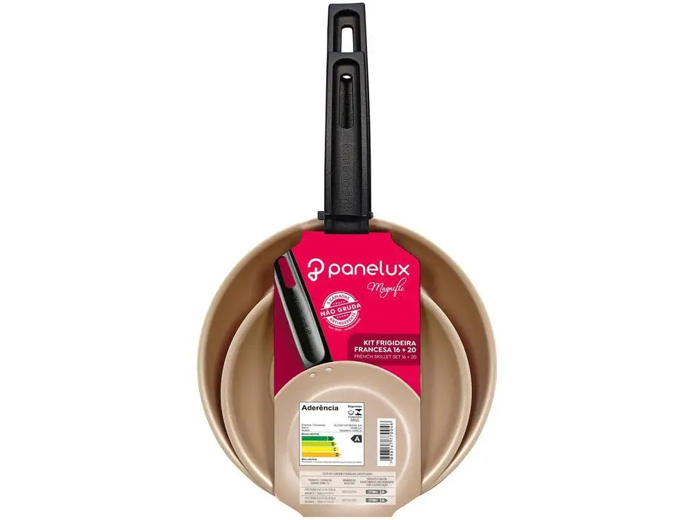 Conjunto de Frigideiras Antiaderente Panelux de Alumínio Magnific Cereja 2 Peças