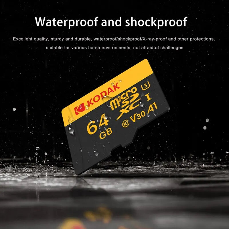 Cartão de Memória Kodak | Micro SD 64GB U3 4K Classe 10 | Alta velocidade + Adaptador