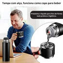 Kit Garrafa Térmica Inox 500ml OEMG + 3 Xícaras | Stainless Steel