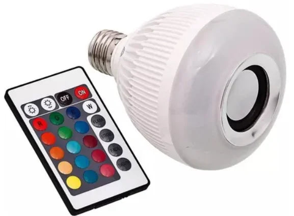 Lâmpada Musical Pro Sound 12W | Bluetooth | Led Rgb + Controle Remoto