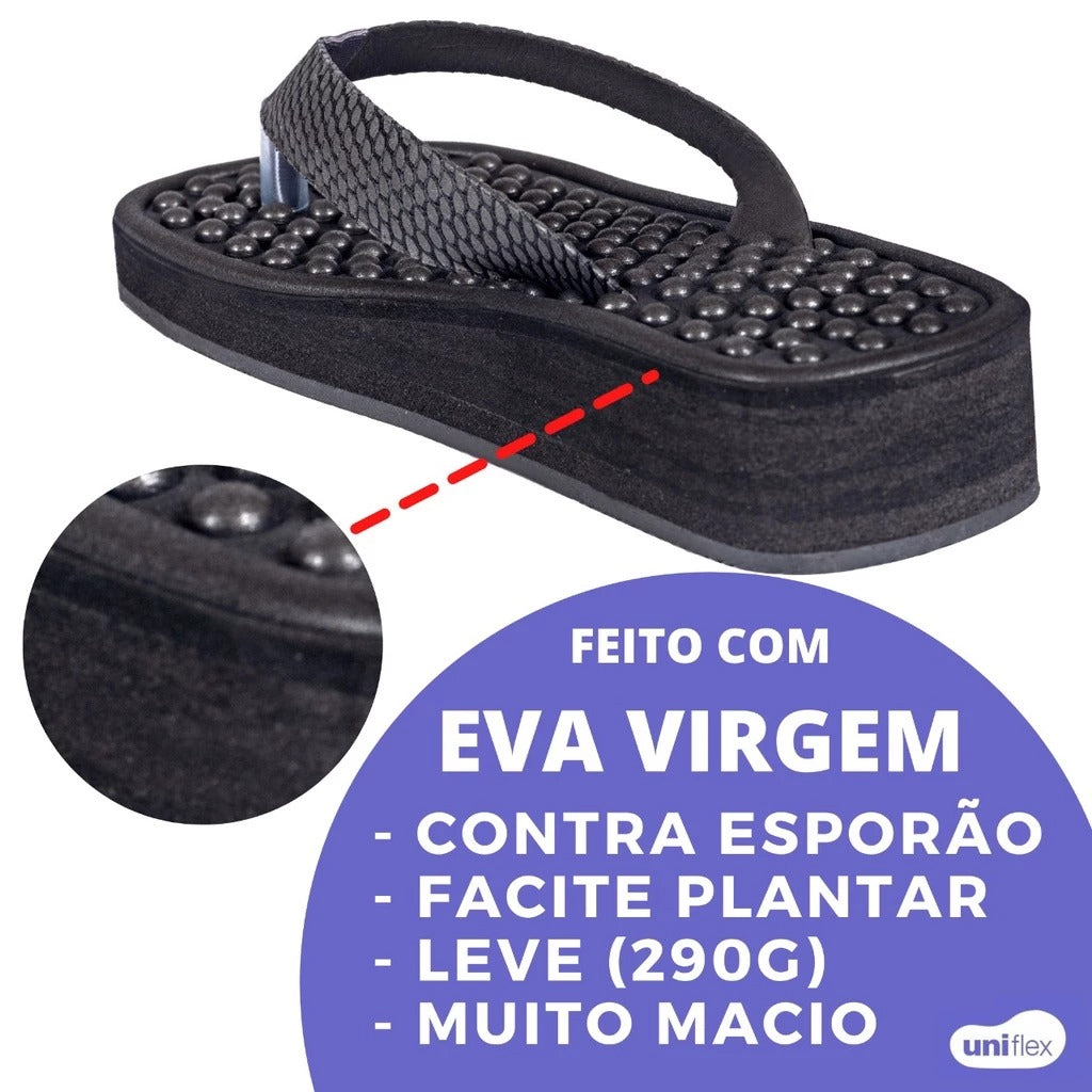 Chinelo Ortopédico Uni Flex Unissex Original | para Esporão e Fascite Plantar + Bola de Cravo Fisioterapeuta