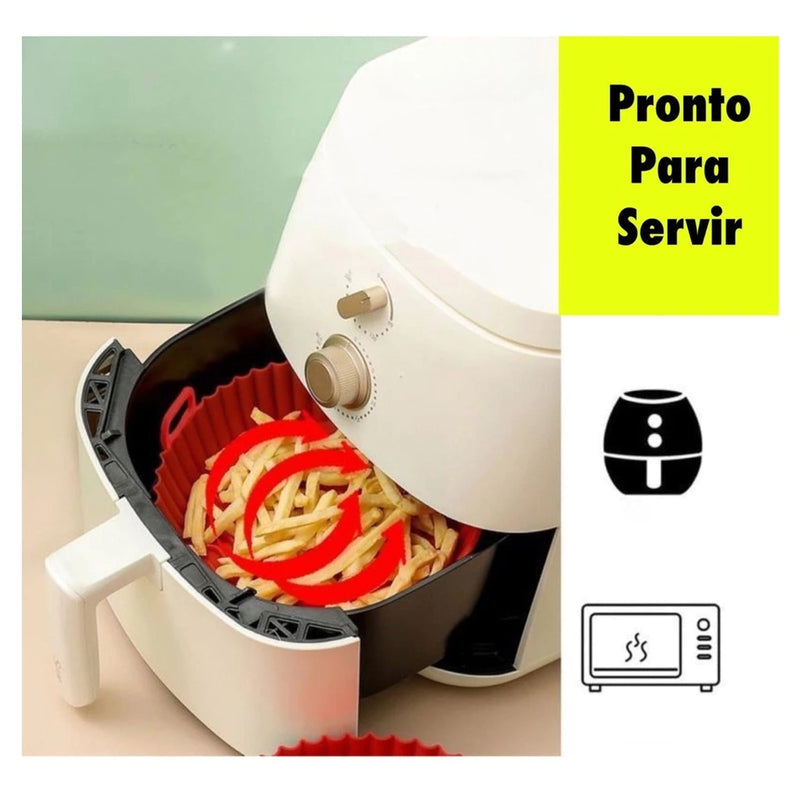 [Promoção] Kit 6 Formas de Silicone para Air Fryer | Air Limp | Antiaderente | Com Alça