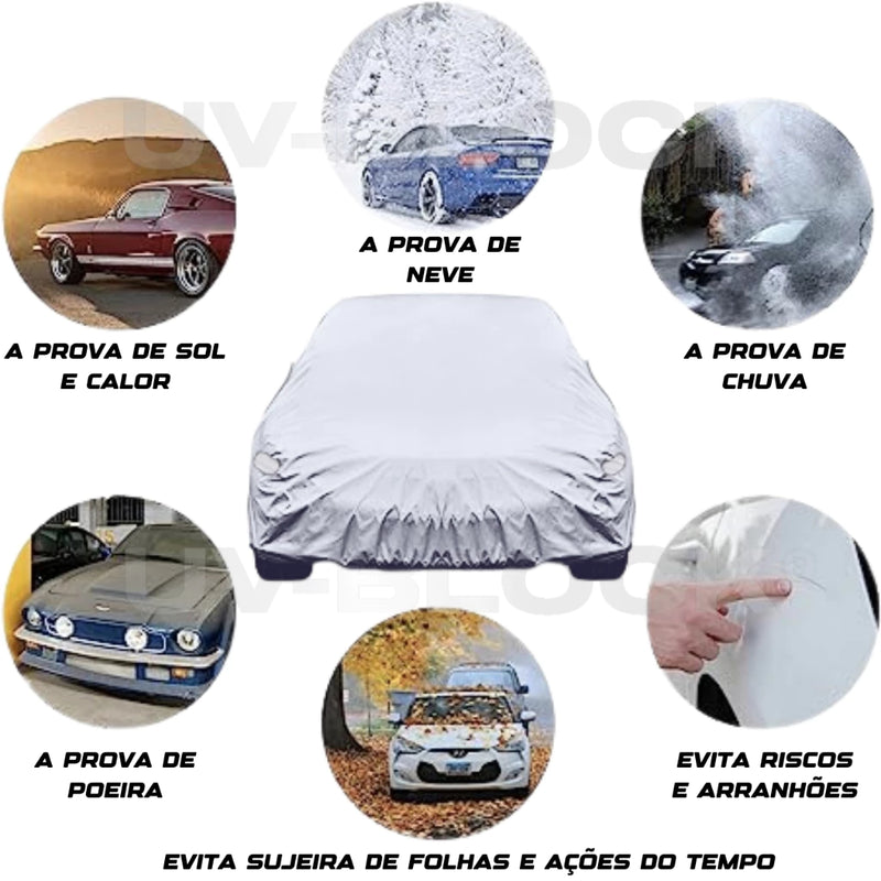 Capa para Cobrir Carro | Forrada 100% Impermeável UV-BLOCK