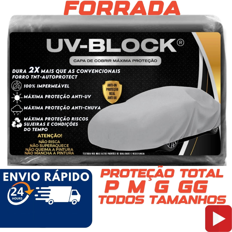 Capa para Cobrir Carro | Forrada 100% Impermeável UV-BLOCK