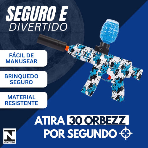 Arma Elétrica Lança Bolinhas de Gel | Metralhadora Blaster M416 | Acompanha Óculos de Proteção + Bolinhas de Gel (Brinde)