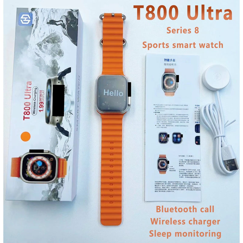 Smartwatch T800 Ultra Séries 8 2024 Unissex | Brinde (Película Protetora)