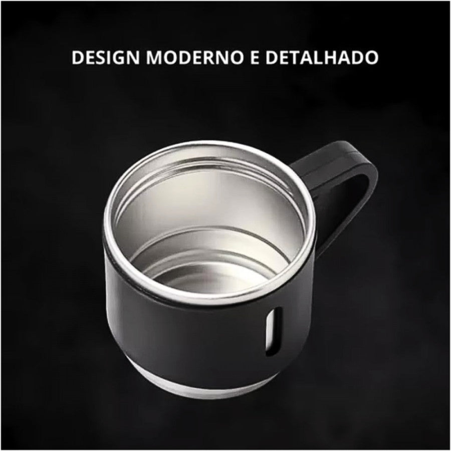 Kit Garrafa Térmica Inox 500ml OEMG + 3 Xícaras | Stainless Steel