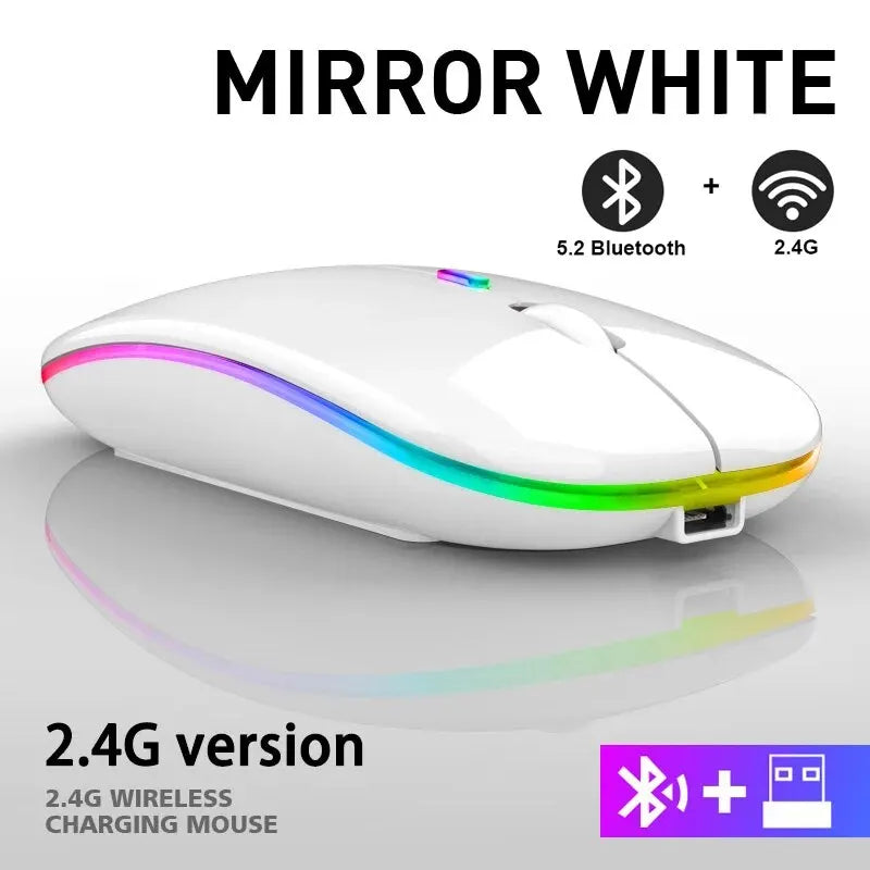 Mouse Gamer/Office sem Fio LED RGB Recarregável 3600dpi