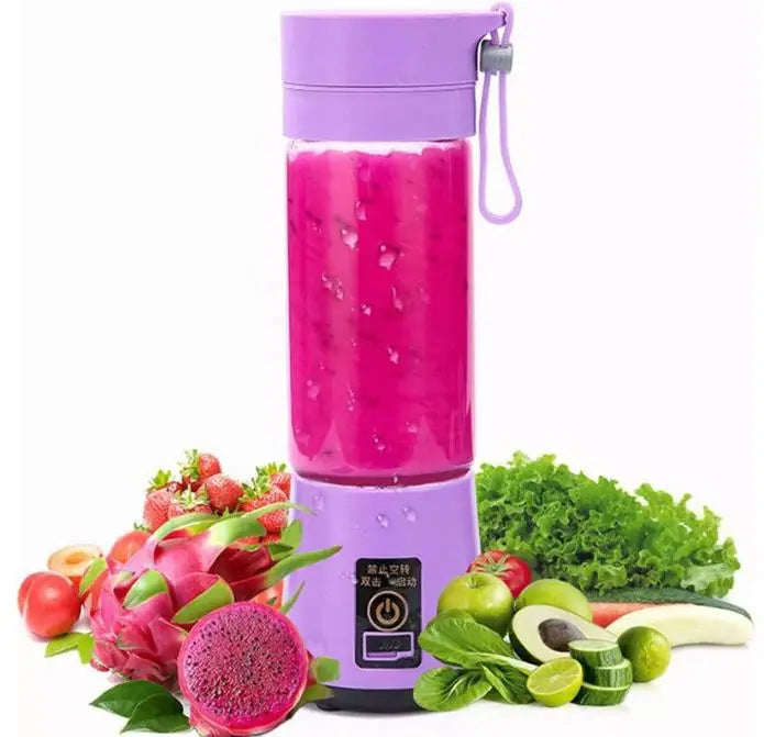 Mini Liquidificador Portátil Shake 6 Lâminas 380ml | Recarregável Cabo USB