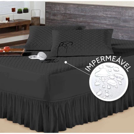 Kit Protetor Colchão Solteiro | Casal | Queen | King Impermeável + Saia Box Matelado